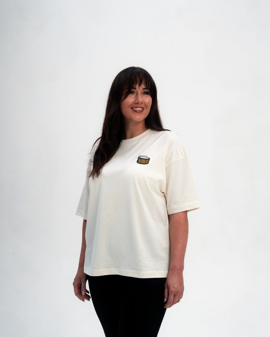 Caisse Claire Léopard Ladies Boxy Oversized T-Shirt | Off White