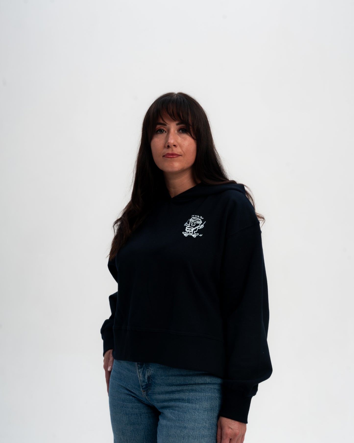 Sippy the Coffee Cup Relaxed Hoodie | Ladies | French Navy