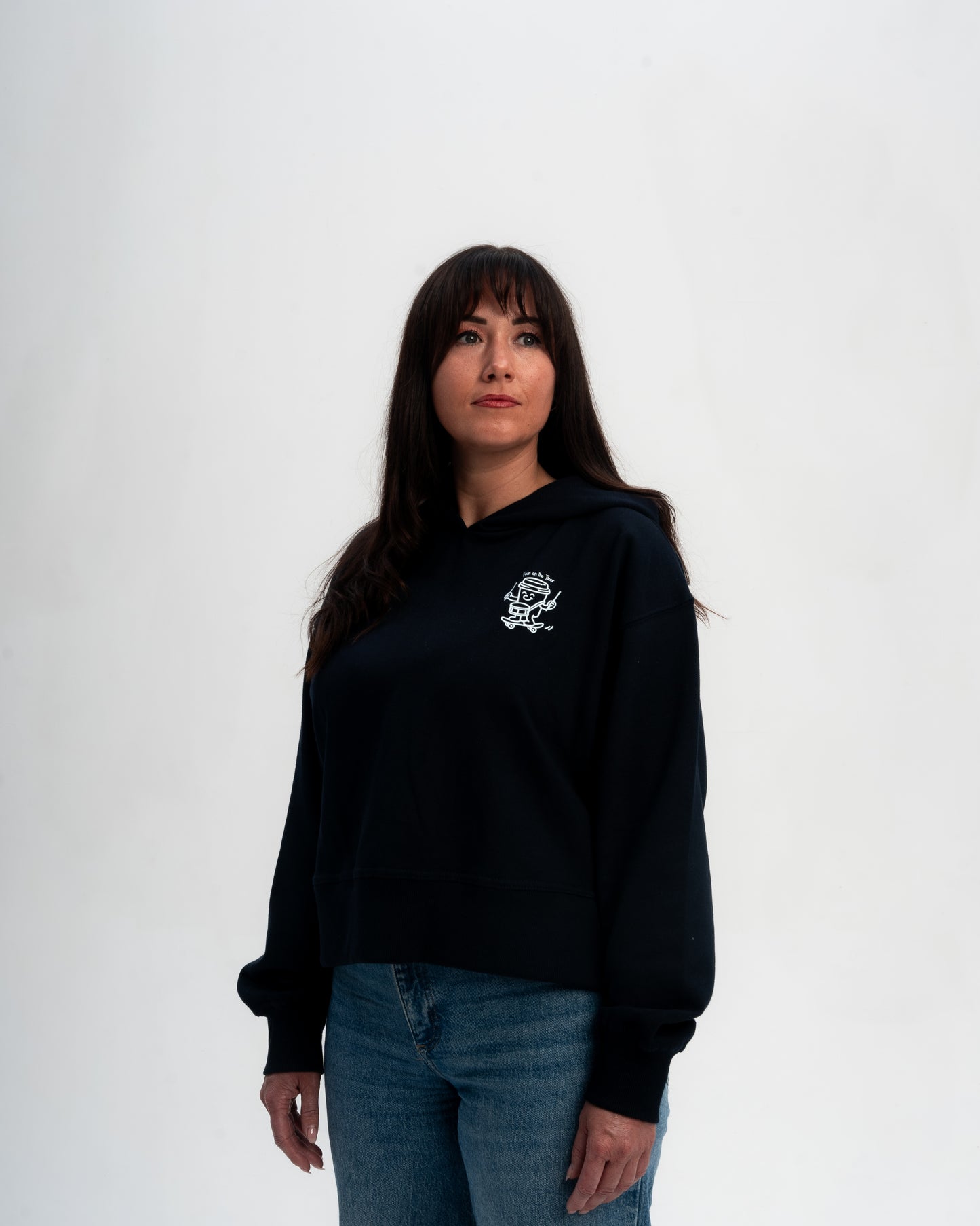 Sippy the Coffee Cup Relaxed Hoodie | Ladies | French Navy