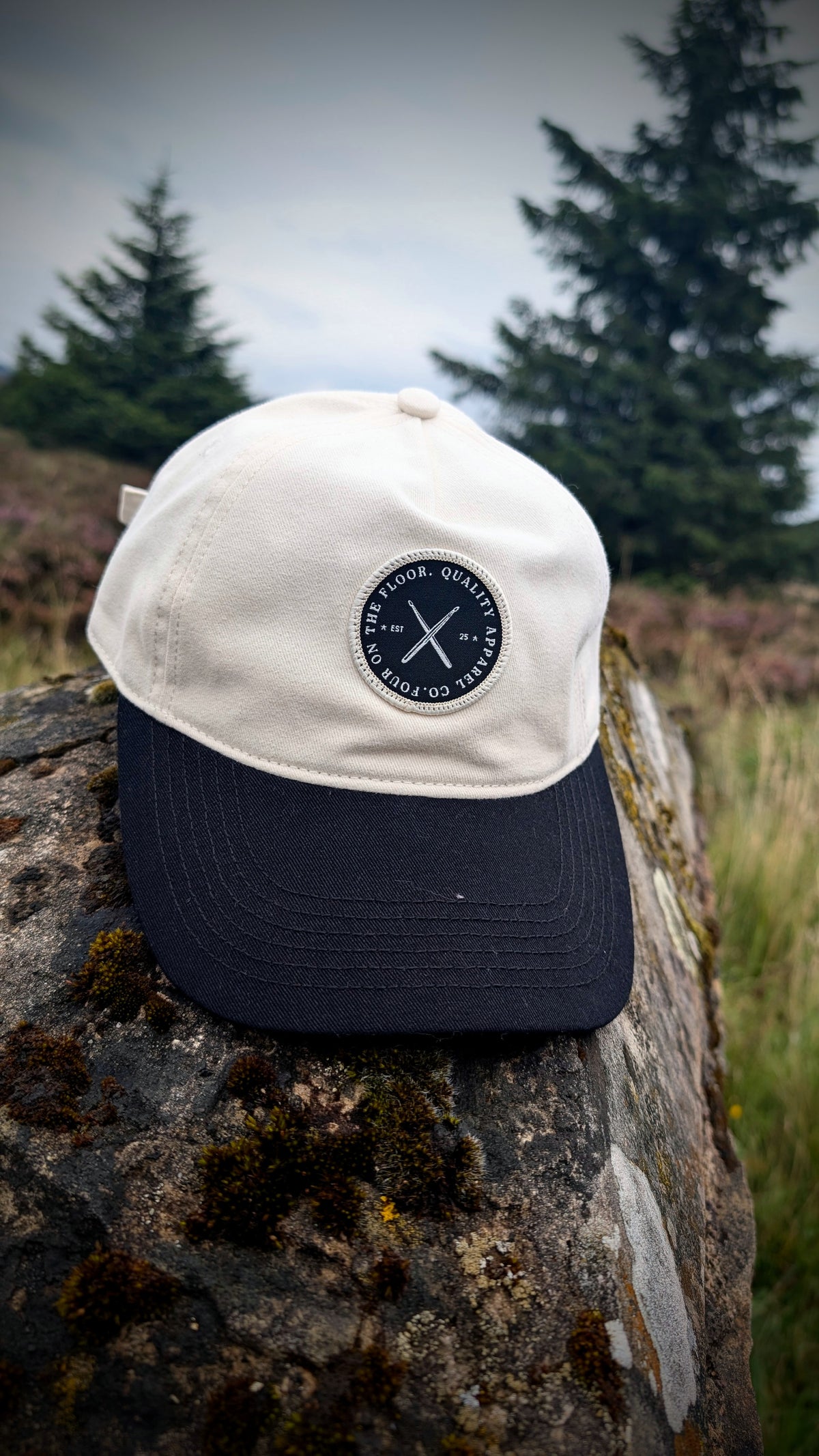 Dad Cap | Natural Stone with Panther Black Peak